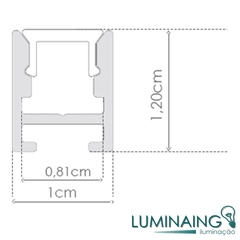 PERFIL ALUMINIO SLIM PENDENTE FITA DE LED 1,0CM x 1,2CM X 300CM - COD13SL - EKT - comprar online