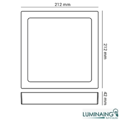 PLAFON/PAINEL SOBREPOR LED QUADRADO 18W 3000K BIVOLT 20,8X20,8X4,2CM PRETO | OPS - comprar online