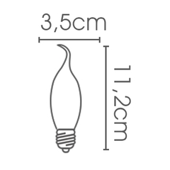 Lâmpada Led Vela Filamento 4W Dimerizável - E - comprar online