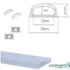 PERFIL ALUMINIO SOBREPOR SLIM PARA FITA LED 1,8CM X 6CM X 200CM COD14 - EKT