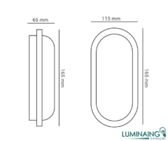 TARTARUGA OVAL LED EXTERNA BRANCO 3000K 15W IP65 HM30579 | OPS - comprar online