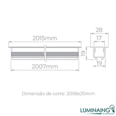 PERFIL EMBUTIR LED ARCHI 28MM 2700K 28W/M 24V ALUMÍNIO PRETO IRC 93 2 METROS STH21982PTO/27 - STELLA - comprar online