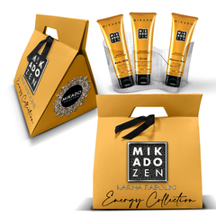 MIKADO Zen Energy Set trio-(body milk/Scrub/Shower gel 140g c/u)+Beauty Organizer