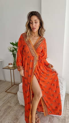 vestido importado kimono indira naranja