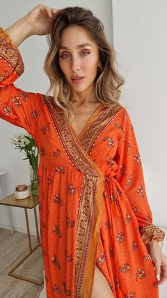 vestido importado kimono indira naranja en internet