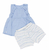 Conjunto Baby - Bata c/ Shorts -Azul Listrado