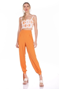 Imagem do TOP CURTO ESTAMPADO AFRICA ORANGE