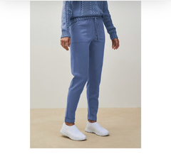 CALÇA TRICOT BARRA ITALIANA AZUL - loja online