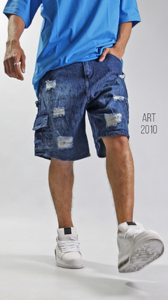 BERMUDA CARGO JEAN AZUL ART2010 - tienda online