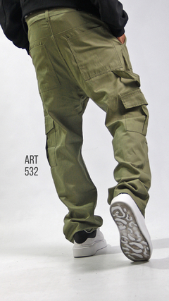 PANTALON CARGO VERDE ART-532