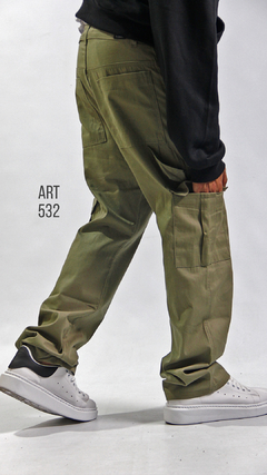 PANTALON CARGO VERDE ART-532 - tienda online