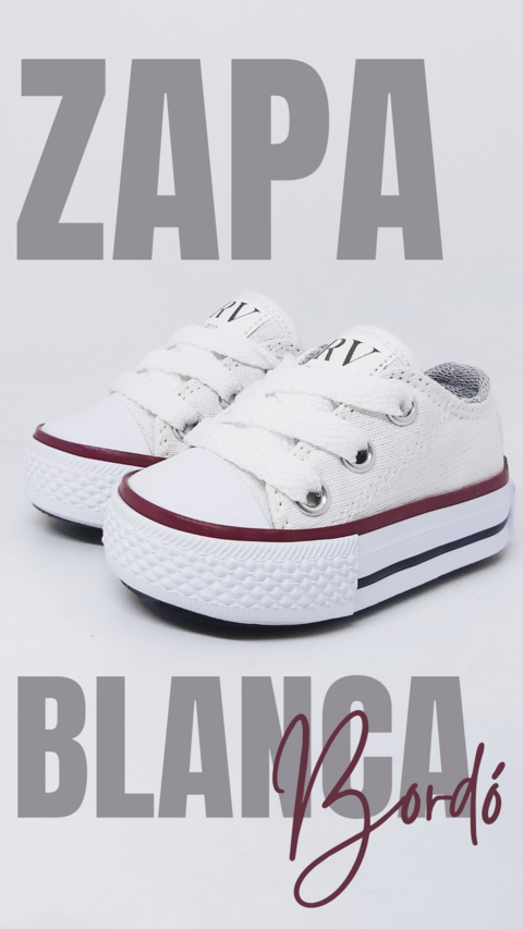 ZAPATILLAS LONA CAÑA BAJA #BlancasBordo