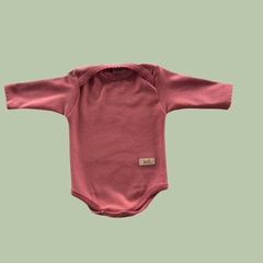 BODY C/ PICOT MANGA LARGA- ROSA CORAL