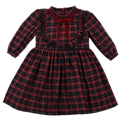 Vestido xadrez manga longa sales infantil