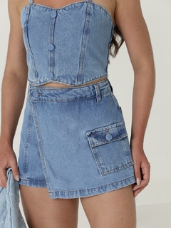 Short saia jeans