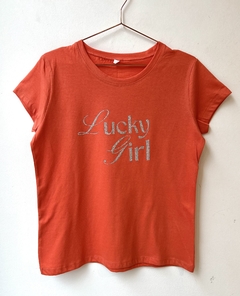 Remera Lucky Girl (glitter) - comprar online