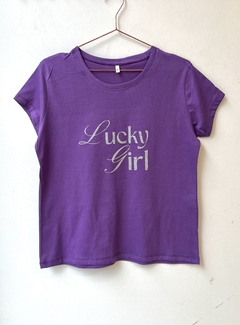 Remera Lucky Girl (glitter) en internet
