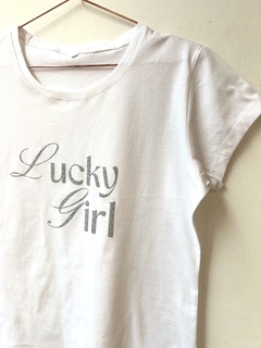 Remera Lucky Girl (glitter) - tienda online