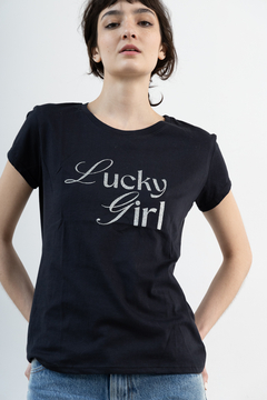 Remera Lucky Girl (glitter) - comprar online