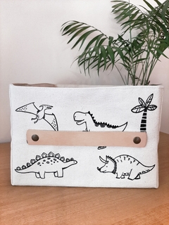 Contenedor Montessori Dinoland con agarre de Cuero