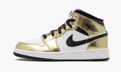 Jordan 1 Mid Metallic Gold Black White (GS)