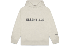 Fear of God Essentials Pullover Hoodie Applique Logo Heather Oatmeal