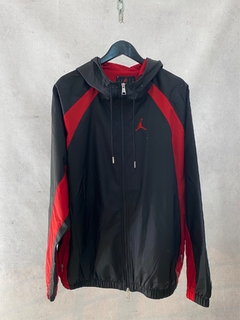 Jordan Essential woven windbreaker jacket in black and red