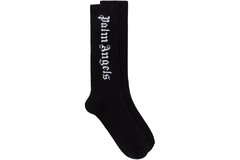 Palm Angels Gothic Intarsia Logo Socks Black/White (SS22)