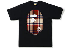 BAPE Check Big Ape Head Tee Black/Red