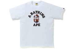 BAPE Check College Tee (FW21) White/Red