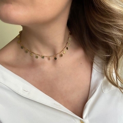 Choker Ouro Corações Lisos (6725)