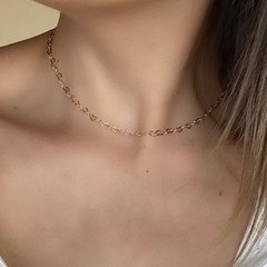 Choker Ouro Elos Corações Delicados (6543)