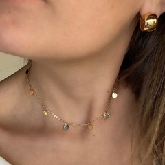 Choker Ouro Chapas Redondas 30cm (6878) - comprar online