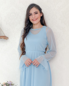 Vestido azul céu - comprar online