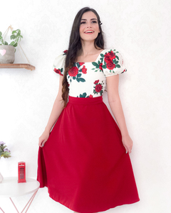 Vestido Rosas - closetcarolineandrade