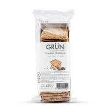 CRACKERS ORGANICAS VEGANAS CON LINO Y CHIA 120 GR - GRUN