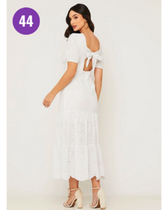 VESTIDO BRANCO LAISE MANGA PRINCESA DET LAÇO 44