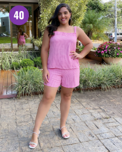 CONJUNTO REGATA COM SHORT CREPE XADREZINHO