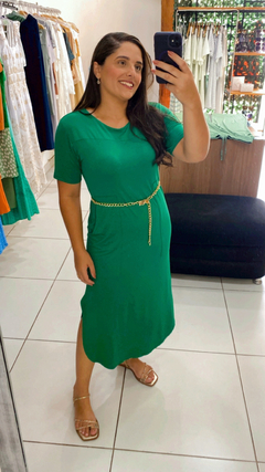 VESTIDO MIDI BARRA ARREDONDADA COM BOLSOS - loja online