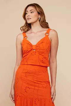 CONJUNTO LARANJA SAIA E BLUSA LAISE na internet