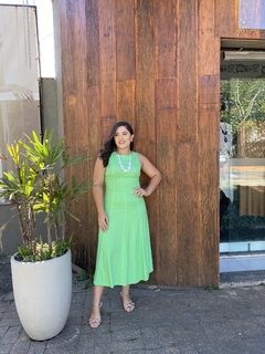 VESTIDO MIDI ALFAIATARIA VERDE LIMA 42 - loja online