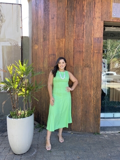 VESTIDO MIDI ALFAIATARIA VERDE LIMA 42 - Camila Raidan