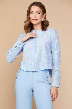 CAMISA LAISE AZUL CLARO MANGA LONGA - loja online