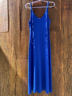 VESTIDO MIDI MOLETINHO AZUL P