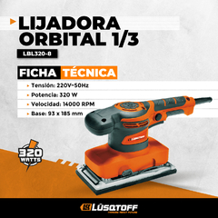 LIJADORA ORBITAL LUSQTOFF 320 W LBL320-8 - comprar online