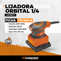 LIJADORA ORBITAL LUSQTOFF 260W LOL260-8 - comprar online