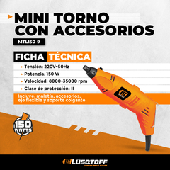 MINITORNO LUSQTOFF C/ACCESORIOS 150W - comprar online