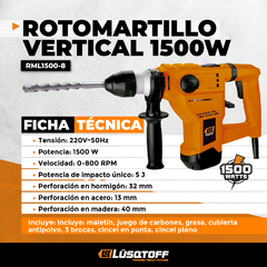 ROTOMARTILLO LUSQTOFF 1500W PLUS 5 J - comprar online