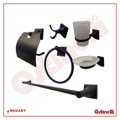 MOZART SET ACCESORIO 6 PZS ACERO INOX NEGRO 9318