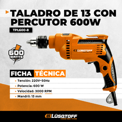 TALADRO LUSQTOFF PERCUTOR 600W - comprar online